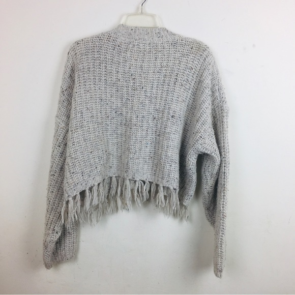 Wool Drop Shoulder Pullover Fuzzy Autumn Warm Cardigan Open Front Fringe Tassel - Picture 4 of 12